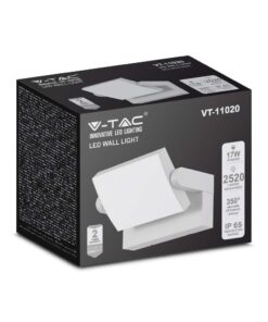LED Επιτοίχιο Φωτιστικό Εξωτερικού Χώρου Περιστρεφόμενο Λευκό 17W IP65 Θερμό 3000K V-TAC – 2934
