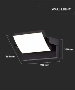 LED Επιτοίχιο Φωτιστικό Εξωτερικού Χώρου Περιστρεφόμενο Μαύρο 17W IP65 Θερμό 3000K V-TAC – 2936