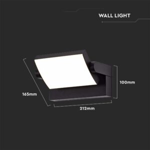 LED Επιτοίχιο Φωτιστικό Εξωτερικού Χώρου Περιστρεφόμενο Μαύρο 17W IP65 Θερμό 3000K V-TAC – 2936