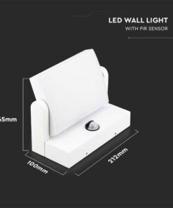 LED Επιτοίχιο Φωτιστικό Εξωτερικού Χώρου Περιστρεφόμενο Λευκό με Ανιχνευτή Κίνησης 17W IP65 Θερμό 3000K V-TAC – 2938