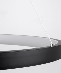 GloboStar® NEMESIS TRIO 61167-DECO Κρεμαστό Φωτιστικό Δαχτυλίδι-Κύκλος LED CCT 100W 12123lm 360° AC 220-240V – Εναλλαγή Φωτισμού μέσω Τηλεχειριστηρίου All In One Ψυχρό 6000k+Φυσικό 4500k+Θερμό 2700k Dimmable Φ25+40+60cm – Μαύρο – 3 Years Warranty