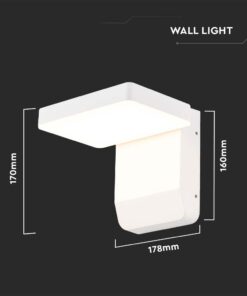 LED Επιτοίχιο Φωτιστικό Εξωτερικού Χώρου Περιστρεφόμενο Λευκό 17W IP65 Θερμό 3000K V-TAC – 2942