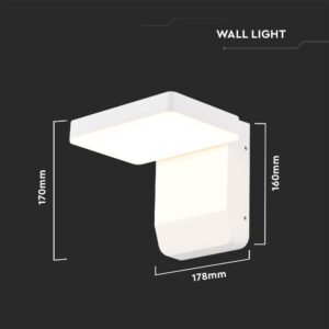 LED Επιτοίχιο Φωτιστικό Εξωτερικού Χώρου Περιστρεφόμενο Λευκό 17W IP65 Θερμό 3000K V-TAC – 2942