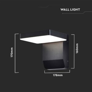 LED Επιτοίχιο Φωτιστικό Εξωτερικού Χώρου Περιστρεφόμενο Μαύρο 17W IP65 Θερμό 3000K V-TAC – 2944