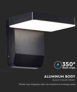 LED Επιτοίχιο Φωτιστικό Εξωτερικού Χώρου Περιστρεφόμενο Μαύρο 17W IP65 Θερμό 3000K V-TAC – 2944