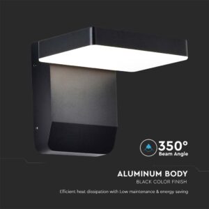 LED Επιτοίχιο Φωτιστικό Εξωτερικού Χώρου Περιστρεφόμενο Μαύρο 17W IP65 Θερμό 3000K V-TAC – 2944