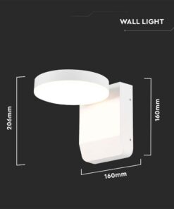 LED Επιτοίχιο Φωτιστικό Εξωτερικού Χώρου Περιστρεφόμενο Λευκό 17W IP65 Θερμό 3000K V-TAC – 2950