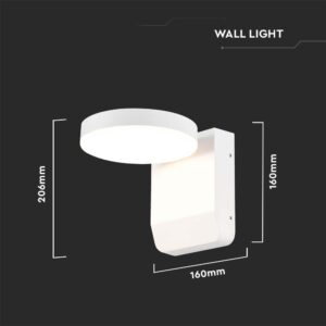 LED Επιτοίχιο Φωτιστικό Εξωτερικού Χώρου Περιστρεφόμενο Λευκό 17W IP65 Θερμό 3000K V-TAC – 2950