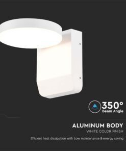 LED Επιτοίχιο Φωτιστικό Εξωτερικού Χώρου Περιστρεφόμενο Λευκό 17W IP65 Θερμό 3000K V-TAC – 2950