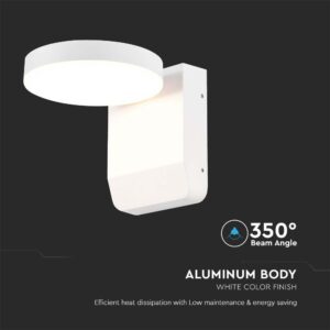 LED Επιτοίχιο Φωτιστικό Εξωτερικού Χώρου Περιστρεφόμενο Λευκό 17W IP65 Θερμό 3000K V-TAC – 2950