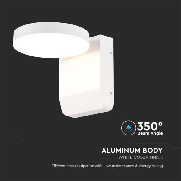 LED Επιτοίχιο Φωτιστικό Εξωτερικού Χώρου Περιστρεφόμενο Λευκό 17W IP65 Θερμό 3000K V-TAC – 2950