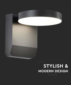 LED Επιτοίχιο Φωτιστικό Εξωτερικού Χώρου Περιστρεφόμενο Μαύρο 17W IP65 Θερμό 3000K V-TAC – 2952