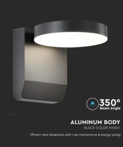 LED Επιτοίχιο Φωτιστικό Εξωτερικού Χώρου Περιστρεφόμενο Μαύρο 17W IP65 Θερμό 3000K V-TAC – 2952