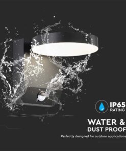 LED Επιτοίχιο Φωτιστικό Εξωτερικού Χώρου Περιστρεφόμενο Μαύρο με Ανιχνευτή Κίνησης 17W IP65 Φυσικό 4000K V-TAC – 2957