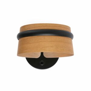 ΦΩΤΙΣΤΙΚΟ ΤΟΙΧΟΥ LOOP CHERRY WOOD ΜΑΥΡΟ   FARO – 29565