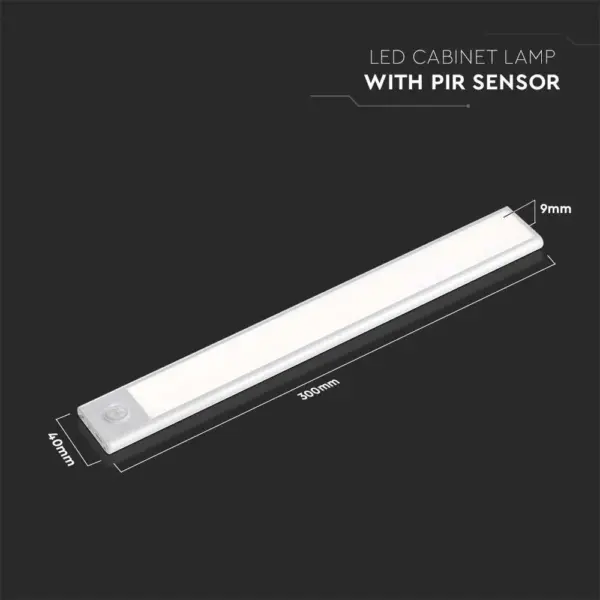 LED Φωτιστικό Πάγκου-Ντουλάπας 1.5W Λευκό με Ανιχνευτή Κίνησης 4000Κ Φυσικό V-TAC – 2958