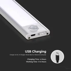 LED Φωτιστικό Πάγκου-Ντουλάπας 1.5W Λευκό με Ανιχνευτή Κίνησης 4000Κ Φυσικό V-TAC – 2958