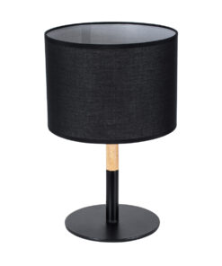 GloboStar® BRONX 01519 Μοντέρνο Επιτραπέζιο Φωτιστικό Πορτατίφ Μονόφωτο 1 x E27 Μαύρο Μεταλλικό με Καπέλο Φ25xY40cm