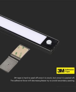 Επαναφορτιζόμενο Φωτιστικό Ντουλάπας LED με Αισθητήρα Κίνησης 2.5W 60cm Φυσικό 4000Κ Μαύρο Σώμα V-TAC – 2967