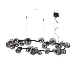 IDEAL LUX Κρεμαστό Φωτιστικό PERLAGE 30xG9 Μαύρου Χρώματος – 296753