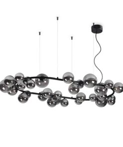 IDEAL LUX Κρεμαστό Φωτιστικό PERLAGE 30xG9 Μαύρου Χρώματος – 296753