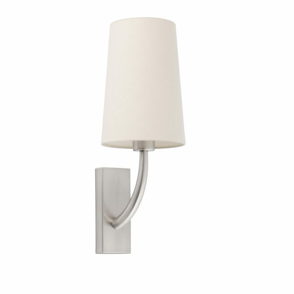 REM MATT NICKEL WALL LAMP BEIGE LAMPSHADE         FARO - 29680-20