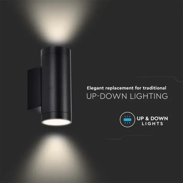 Επιτοίχιο Φωτιστικό Σποτ Up-Down GU10 Μαύρο V-TAC – 2971