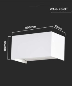 LED απλίκα 24W ορθογώνια με λευκό σώμα 3000K θερμό λευκό IP65 V-TAC – 2975