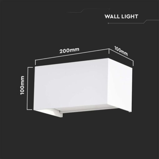 LED απλίκα 24W ορθογώνια με λευκό σώμα 4000K φυσικό λευκό IP65 V-TAC – 2976