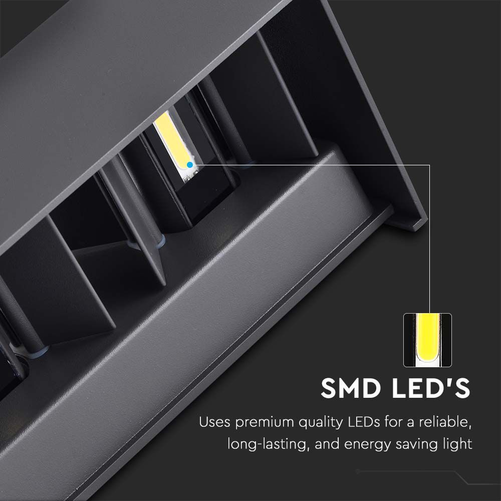 LED απλίκα 24W ορθογώνια με μαύρο σώμα 4000K φυσικό λευκό IP65 V-TAC – 2978