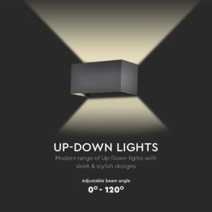 LED απλίκα 24W ορθογώνια με μαύρο σώμα 4000K φυσικό λευκό IP65 V-TAC – 2978