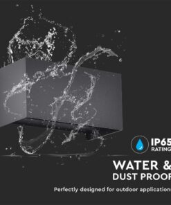 LED απλίκα 24W ορθογώνια με μαύρο σώμα 4000K φυσικό λευκό IP65 V-TAC – 2978