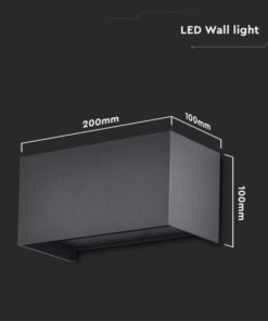 LED απλίκα 24W ορθογώνια με μαύρο σώμα 4000K φυσικό λευκό IP65 V-TAC – 2978