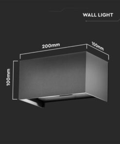 LED απλίκα 24W ορθογώνια με γκρι σώμα 3000K θερμό λευκό IP65 V-TAC – 2979