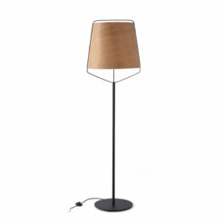 Faro Barcelona STOOD μαύρο και ξύλινο φωτιστικό δαπέδου – 29847