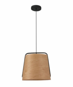 STOOD PENDANT LAMP 1XE27 NEGRO + WOOD MAX 20W FARO – 29848