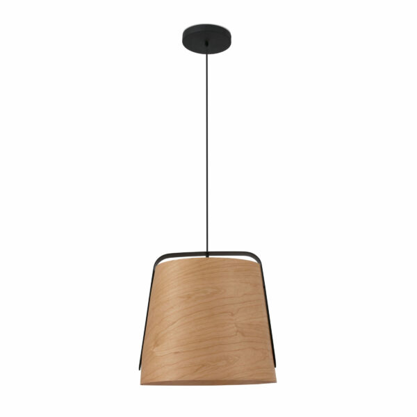 STOOD PENDANT LAMP 1XE27 NEGRO + WOOD MAX 20W     FARO - 29848