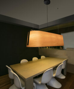 STOOD PENDANT LAMP 5XE27 NEGRO + WOOD MAX 20W     FARO – 29849