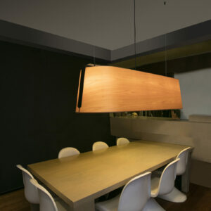 STOOD PENDANT LAMP 5XE27 NEGRO + WOOD MAX 20W     FARO – 29849