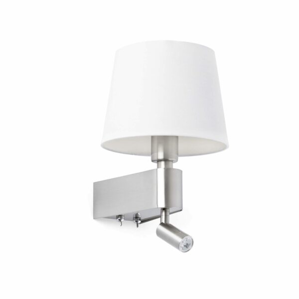ROOM WHITE WALL LAMP WITH LED READER 3W 3000K 200Lm FARO – 29976
