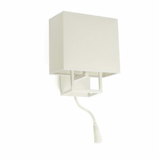 VESPER WHITE WALL LAMP WITH READER LED 1 X E14 + LED 1W 3000K FARO – 29982