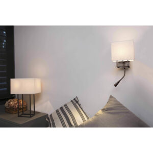 VESPER BROWN WALL LAMP WITH READER LED 1xE14 + LED 1W 3000K FARO – 29983