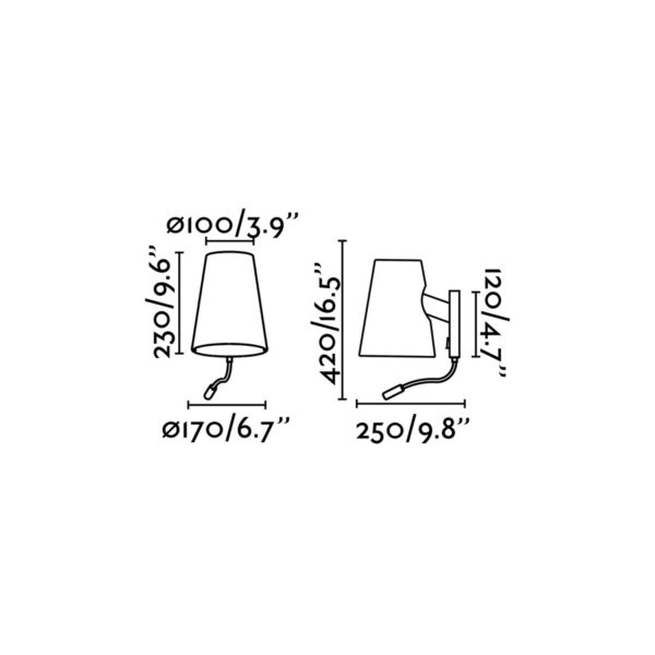 LUPE CHROME WALL LAMP WITH LED 1W 3000K 100Lm READER 1EX27 FARO – 29996