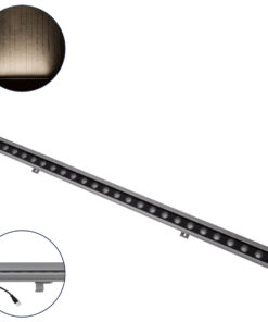 GloboStar® WASHER-FAIA 90187 Μπάρα Φωτισμού Wall Washer με Αντιθαμβωτική Γρίλια LED 24W 2280lm 15° DC 24V Αδιάβροχο IP65 L100 x W4 x H5.5cm Φυσικό Λευκό 4500K – Ασημί – 3 Years Warranty