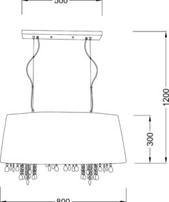 Κρεμαστό Φωτιστικό Πολυέλαιος 6ΧΕ14 Μεταλλικό Νίκελ Μαύρο Ύφασμα & Κρύσταλλα ACA DECOR – 2P800BK