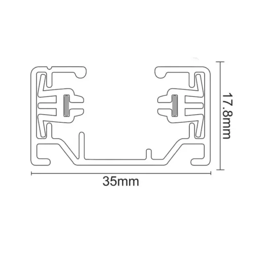 Ράγα Φωτισμού Μαύρη Μονοφασική 2m ACA – 2W2MB