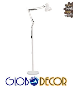 GloboStar® AUDREY 01471 Vintage Φωτιστικό Δαπέδου Μονόφωτο 1 x E27 Λευκό Μεταλλικό Καμπάνα D15 x H190cm