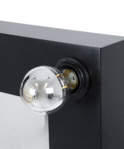 GloboStar® MAKEUP MIRROR-60×90-5 Μοντέρνος Καθρέπτης Μακιγιάζ με Πλαίσιο Φυσικού Ξύλου με Διακόπτη On/Off 10 x E27 AC220-240V – Μ60 x Π7 x Υ90cm – Μαύρος Έβενος