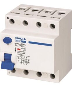 ΡΕΛΕ ΔΙΑΡΡΟΗΣ 4Χ63Α 10KA 300mA TYPE AC+S  GACIA EUROLAMP – 500-37545