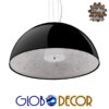 GloboStar® SERENIA BLACK 01270 Μοντέρνο Κρεμαστό Φωτιστικό Οροφής Μονόφωτο Μαύρο Γύψινο Καμπάνα Φ60 x Y30cm